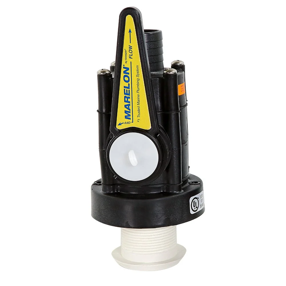 Forespar Performance Products Forespar Marelon Full-Flow Seacock & 1/2" Mushroom Through-Hull – Marine Electrical Replacement Part