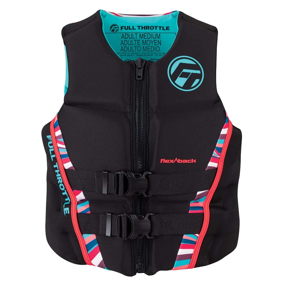 Full Throttle Women's Rapid-Dry Flex-Back Life Jacket - Women's M - Pink/Black – Marine Boat Replacement Part