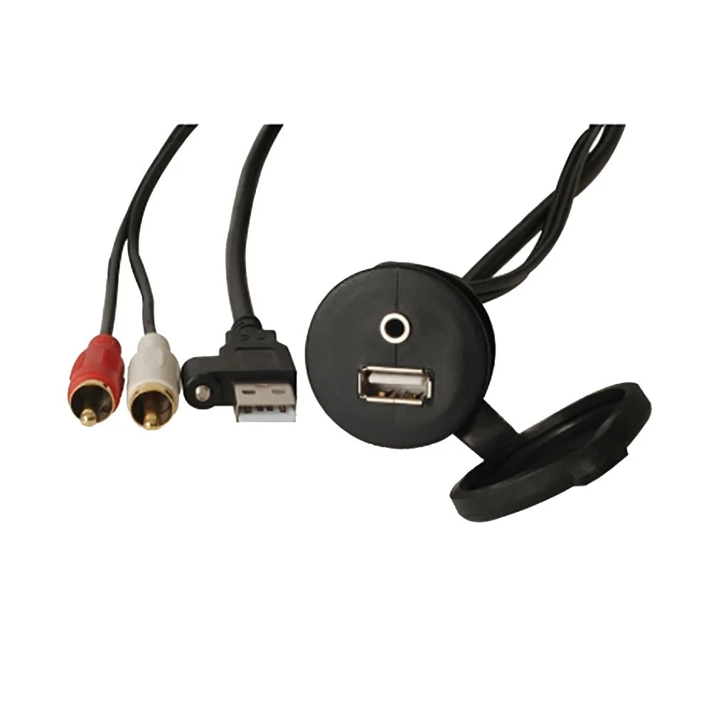 Fusion MS-CBUUSB3.5 Panel Mount USB & 3.5mm Headphone Jack – Marine Boat Replacement Part
