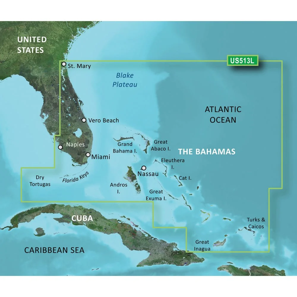 Garmin BlueChart® g3 Vision® HD - VUS513L - Jacksonville - Bahamas - microSD™/SD™ – Marine Boat Replacement Part