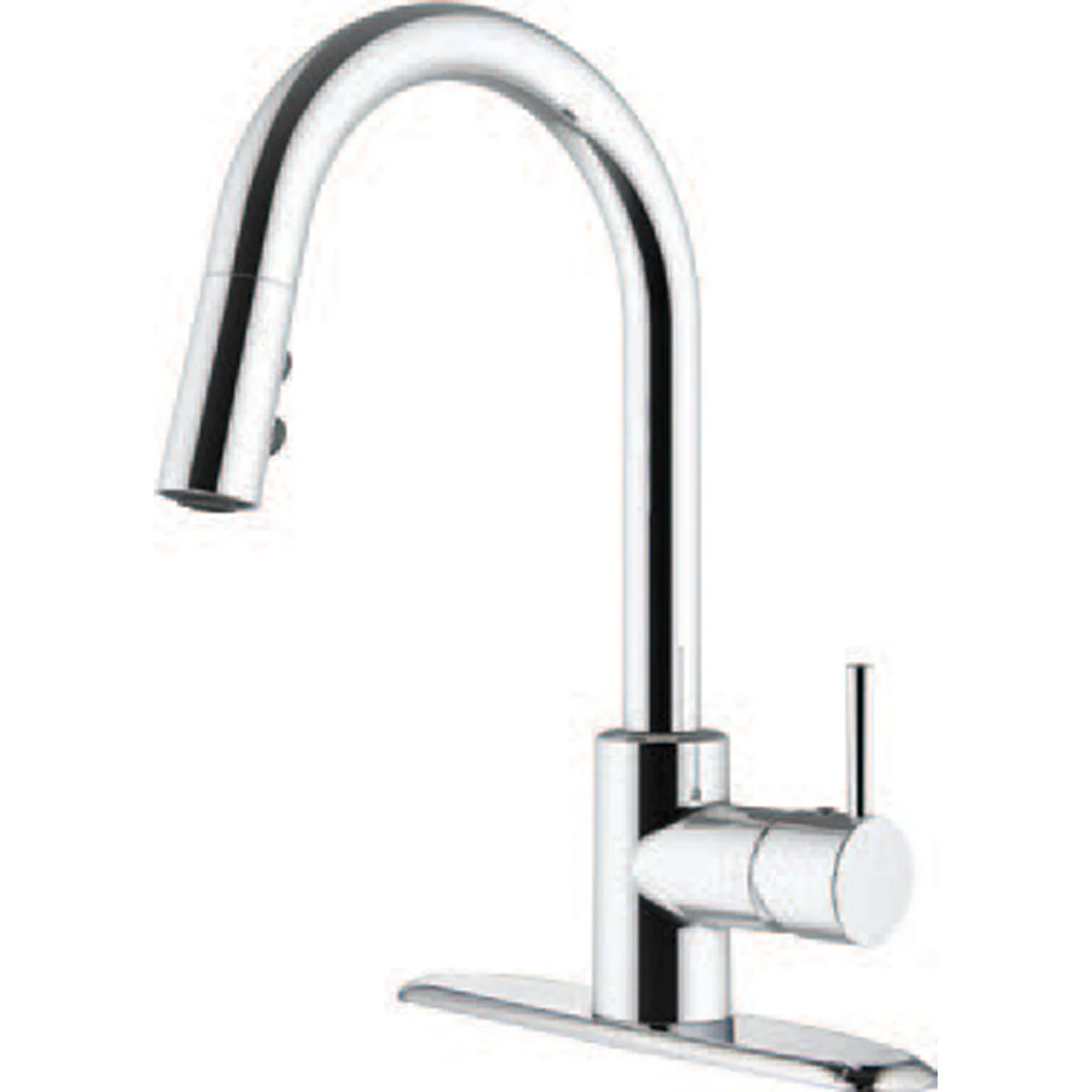 American Brass SL4000BN-A RV Kitchen Faucet With Hi-Arc Bullet Spout, Single Lever Handle And Pull-Down Sprayer - 8", Brushed Nickel - SL4000BN-A