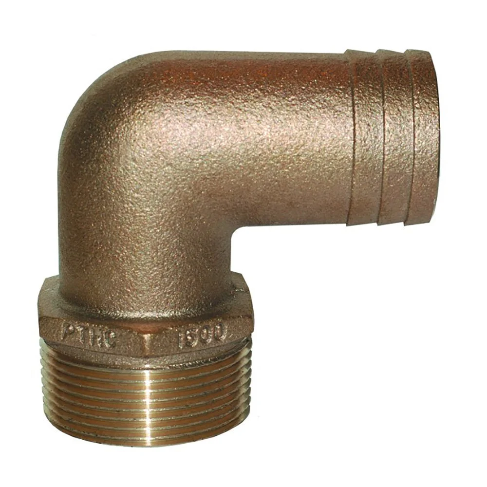 Groco 1-1/4" NPT x 1-1/4" ID Bronze 90 Degree Pipe to Hose Fitting Standard Flow Elbow – Boat Pump & Plumbing Part