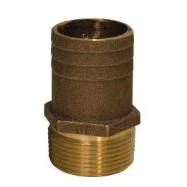 Groco 1-1/4" Npt X 1-1/2" Bronze Full Flow Pipe To Hose Straight Fitting