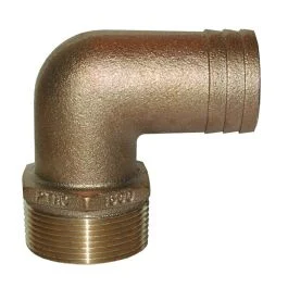 Groco 1/2" Npt Bronze 90 Degree Pipe To 1/2"-5/8" Id Hose