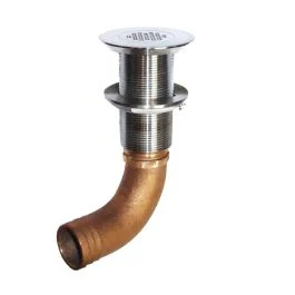 Groco 1-1/4" Hose Barb Stainless 90 Degree Deck Drain