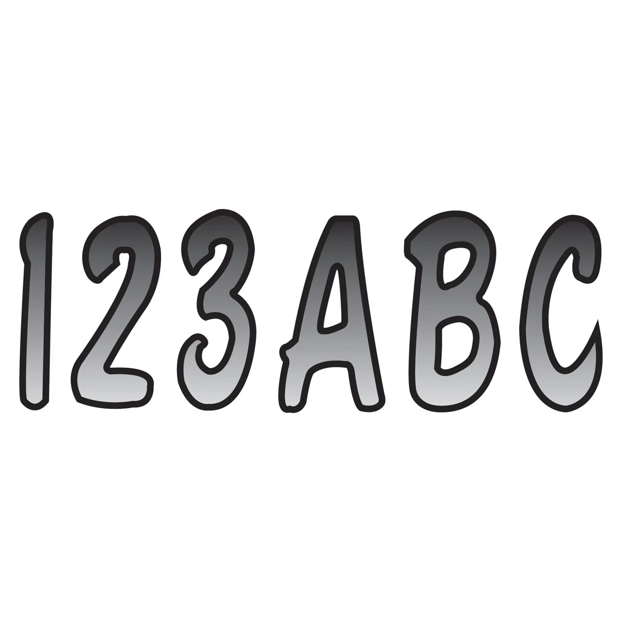 Hardline Products SIBKG200 200 Series 3" Letter/Number Kit - Silver/Black - SIBKG200