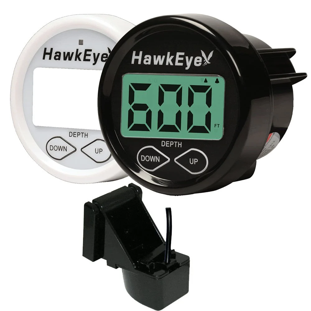 HawkEye DepthTrax In-Dash Digital Depth & Temp Gauge - Transom Mount – Marine Boat Replacement Part