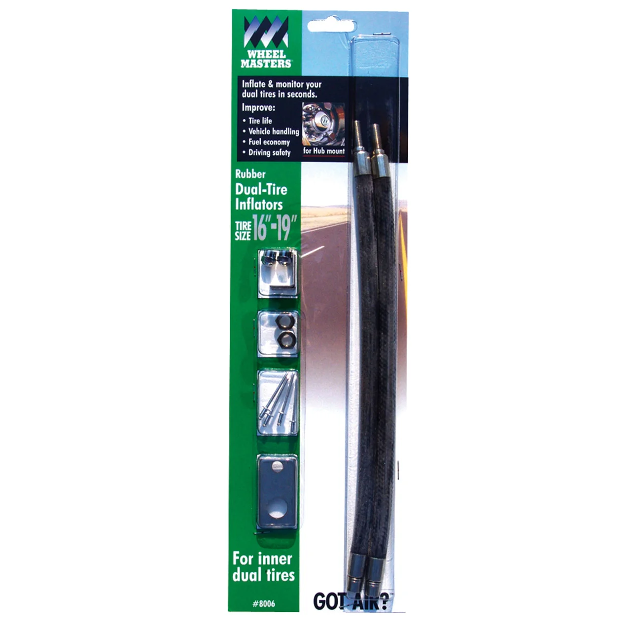 Wheel Masters 8006 Rubber Hose Extenders - 2 Hose Kit, Hub Hole Mount - 8006