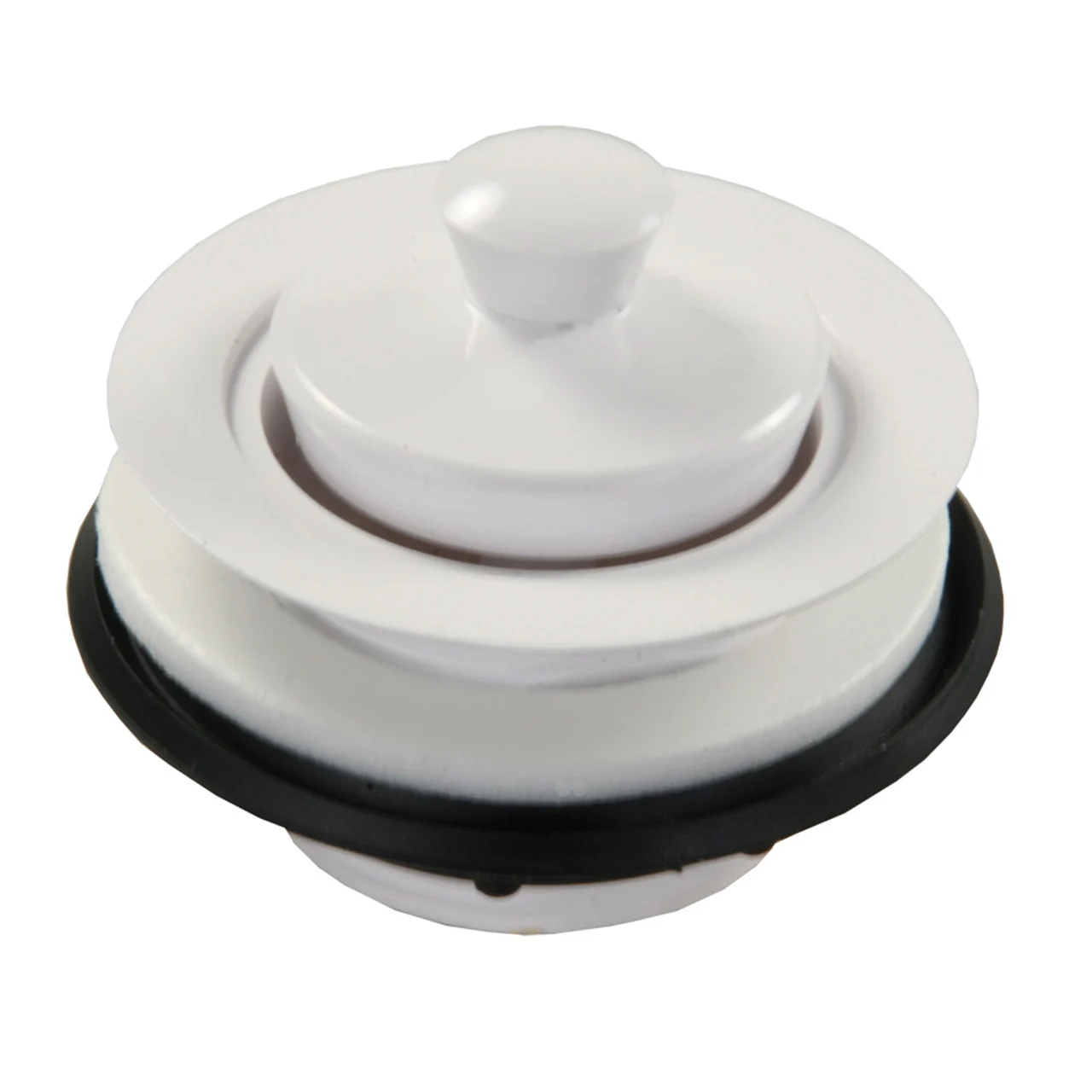 JR Products 95095 Strainer with Pop-Up Stopper - White - 95095