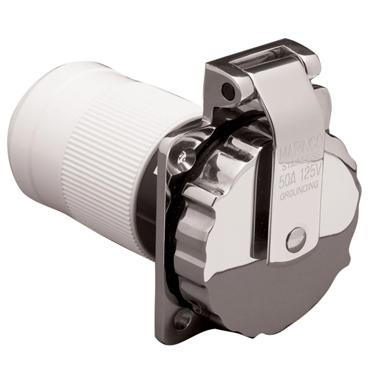 ParkPower 6344EL-BRV Contoured Round Power Inlet - 50 Amp - 6344EL-BRV