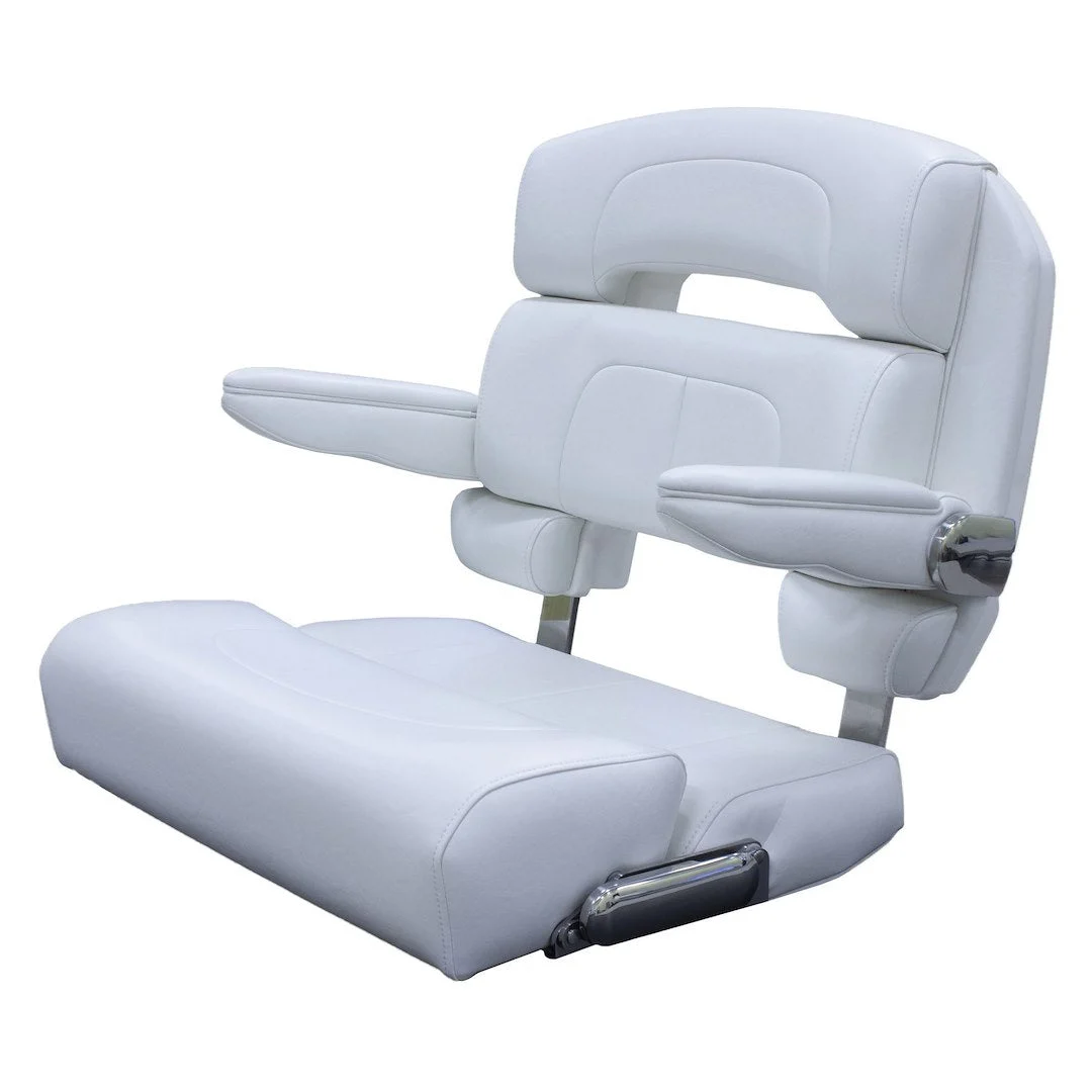 Taco Metals Helm Seat 25' Capri Deluxe White S – Marine Boat Replacement Part