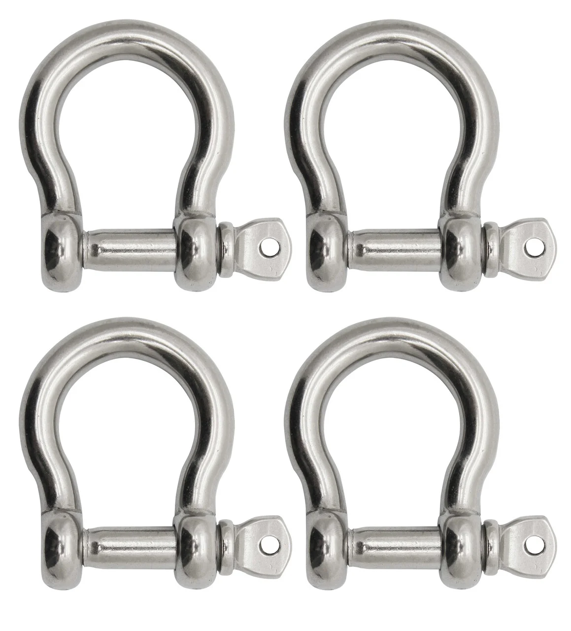 Extreme Max 3006.8288.4 BoatTector Stainless Steel Bow Shackle - 1/4", 4-Pack - 3006.8288.4