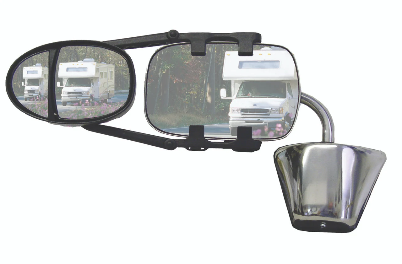 Prime Products 30-0083 XLR Dual Head Ratchet Series Clip-On Tow Mirror - 30-0083