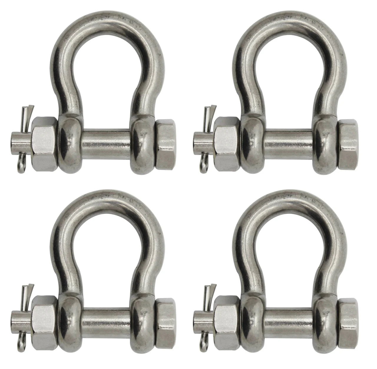 Extreme Max 3006.8384.4 BoatTector Stainless Steel Bolt-Type Anchor Shackle - 3/4", 4-Pack - 3006.8384.4