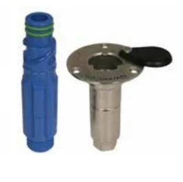 Jabsco Stainless Steel Quick-Release Hose Deck Mount Fitting & Hose Adapter