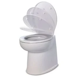 Jabsco 17" Deluxe Flush Raw Water Electric Toilet W/Soft Close Lid - 12v