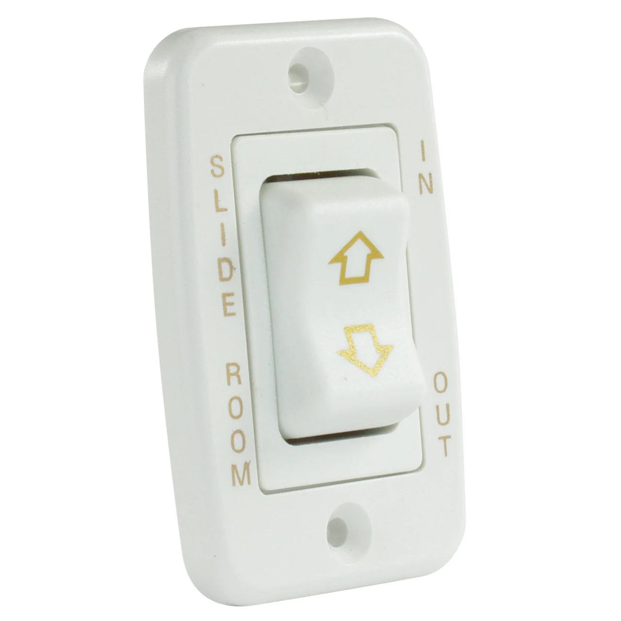 JR Products 12345 Low Profile Slide-Out Switch with Bezel - White - 12345