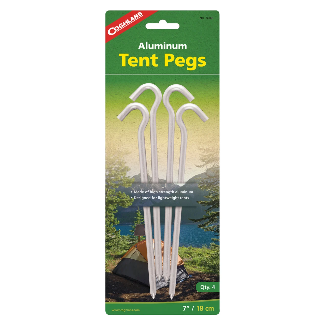 Coghlan's 8046 Aluminum 7" Tent Pegs - Pack of 4 - 8046