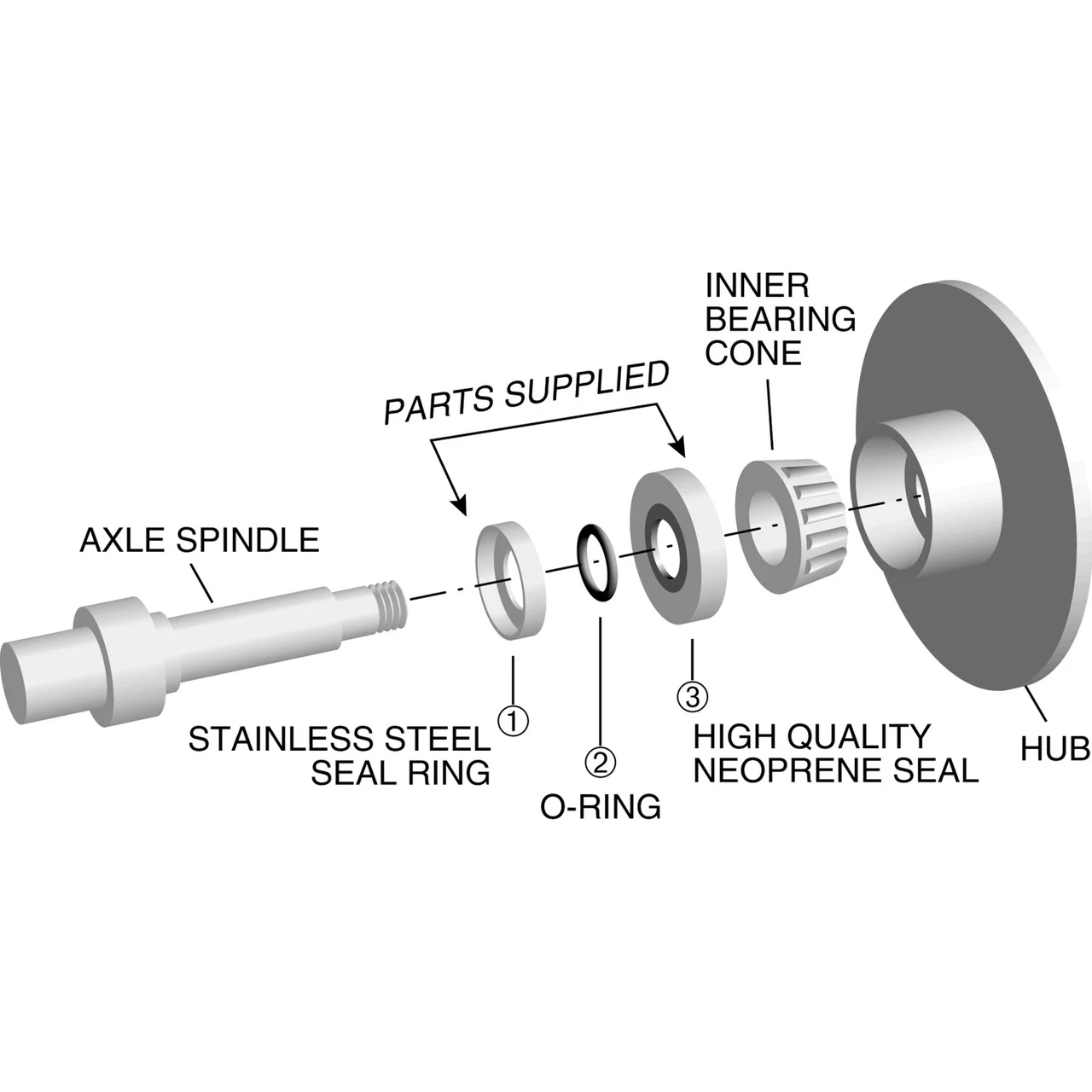 Bearing Buddy 60005 Spindle Seal Kit #5 - 1.98" Seal Diameter - 60005