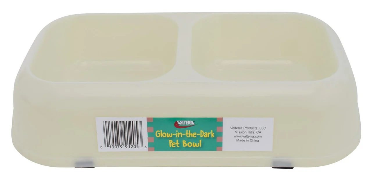 Valterra A10-2005 Glow-in-the-Dark Pet Bowl - Twin Bowl, Medium - A10-2005