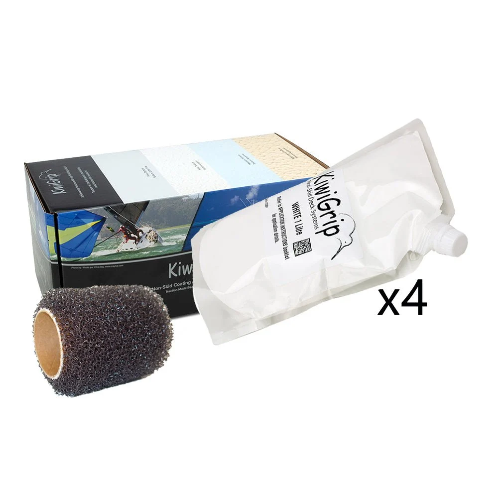 KiwiGrip 4 - 1 Liter Pouches - White w/4" Roller – Marine Boat Replacement Part