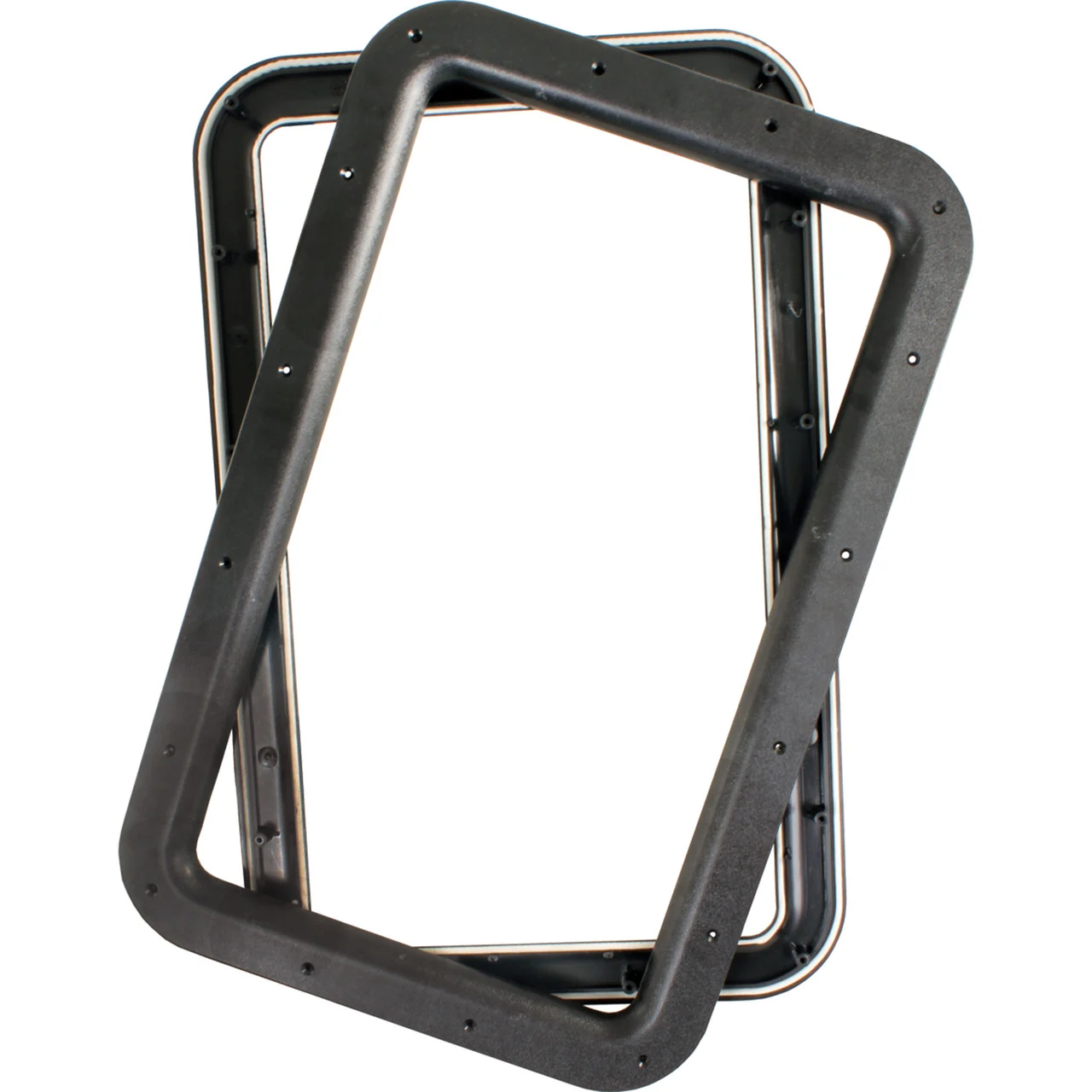 JR Products 11021 Deluxe RV Entry Door Window Frame Set - Black - 11021