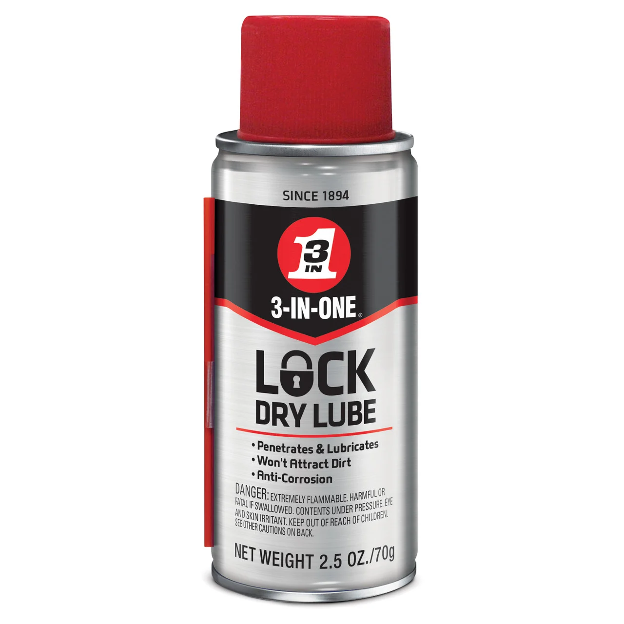 WD40 120077 3 In 1 Dry Lock Lube - 2.5 oz. Spray - 120077
