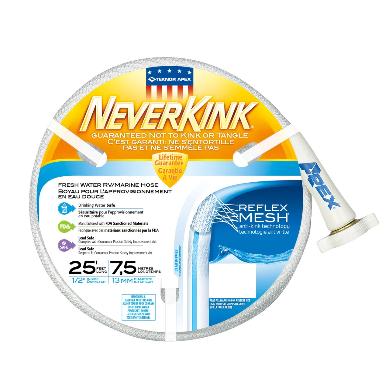 Teknor Apex 7602-25 NeverKink RV/Marine Hose - 1/2" x 25', White - 7602-25