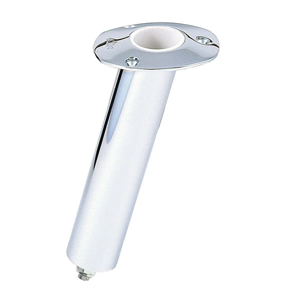 Lee's Tackle Lee's 15 Degree SS Flush Mount Swivel Base Rod Holder - 2" x 9" - Medium – Marine Boat Replacement Part
