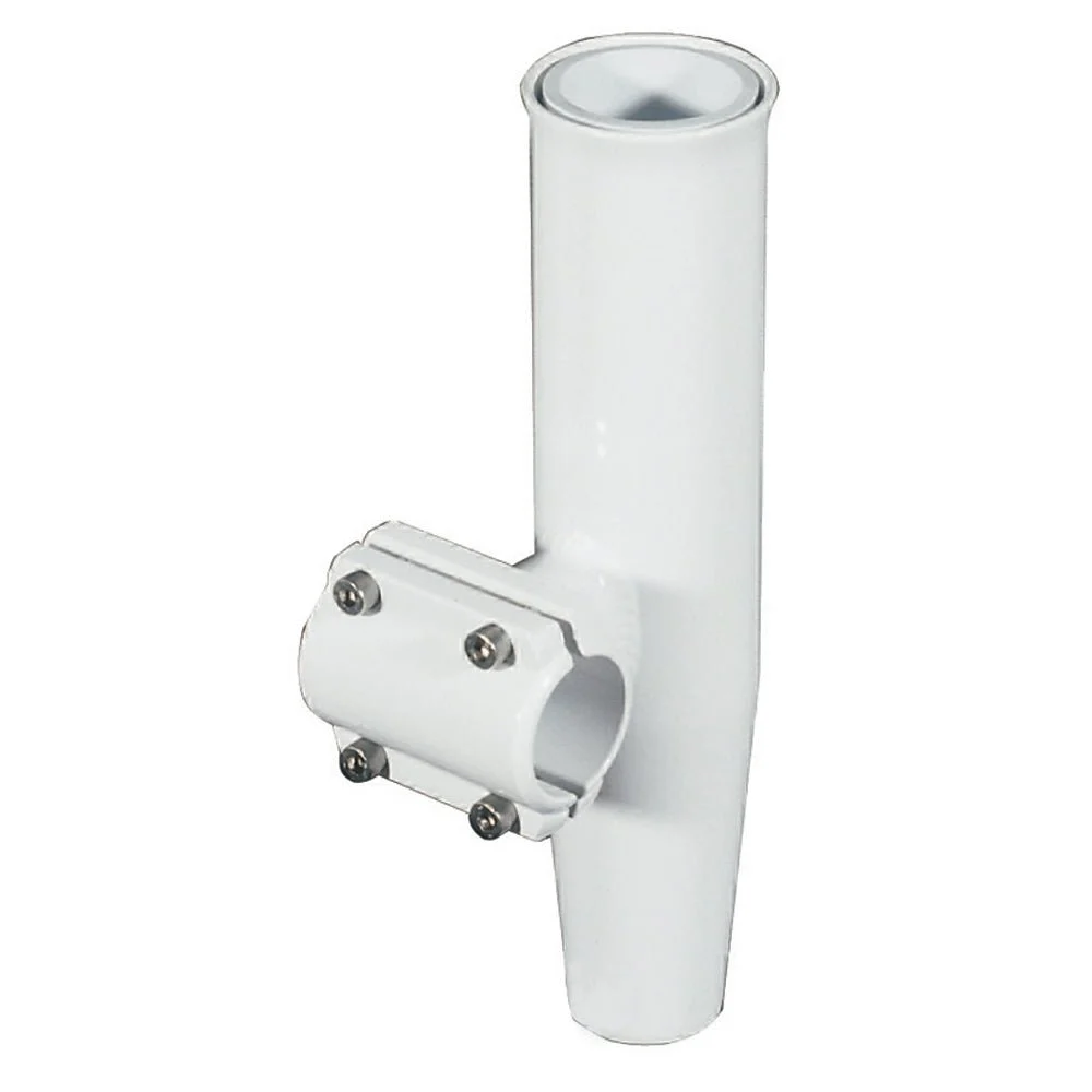 Lee's Tackle Lee's Clamp-On Rod Holder - White Aluminum - Horizontal Mount - Fits 1.660" O.D. Pipe – Marine Boat Replacement Part