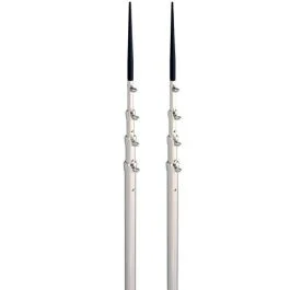 Lee'S 16.5' Bright Silver Black Spike Telescopic Poles F/Sidewinder