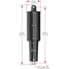 Lenco 101xd Extreme Duty Actuator - 12v - 2-1/4" Stroke - 5/16" Hardware
