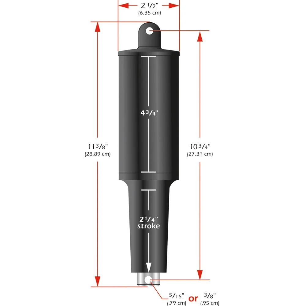 Lenco Marine 101XD Extreme Duty Actuator - 24V - 2 1/4" Stroke - 3/8" Hardware
