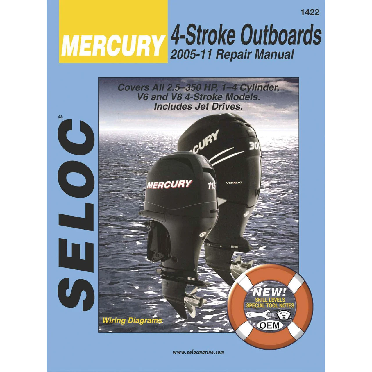 Sierra 18-01422 Seloc Repair Manual for Mercury/Mariner Outboards - All 4-Stroke 2005-2011 - 18-01422