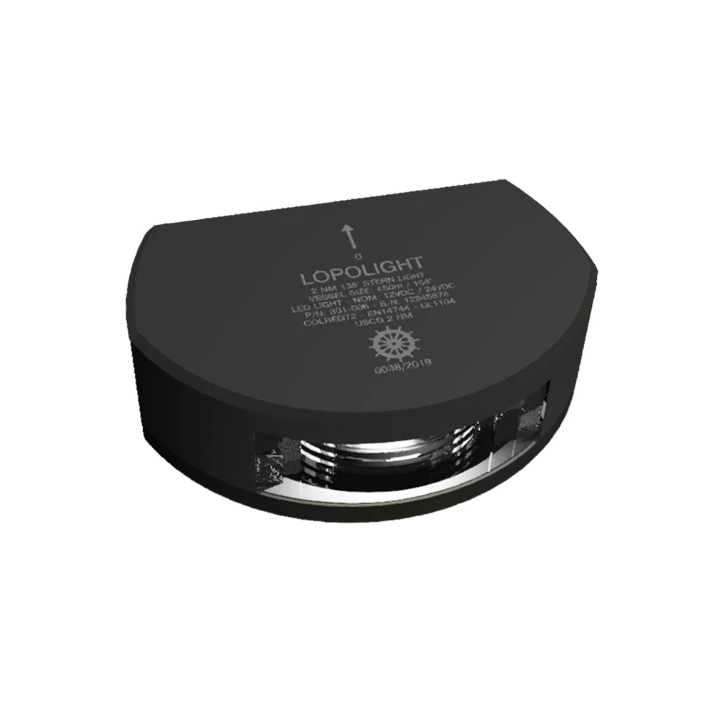 Lopolight Series 301-006 - Stern Light - 2NM - Vertical Mount - White - Black Housing – Marine Electrical Replacement Part
