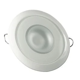 Lumitec Mirage - Flush Mount Down Light - Glass Finish/White Bezel - 2-Color White/Blue Dimming