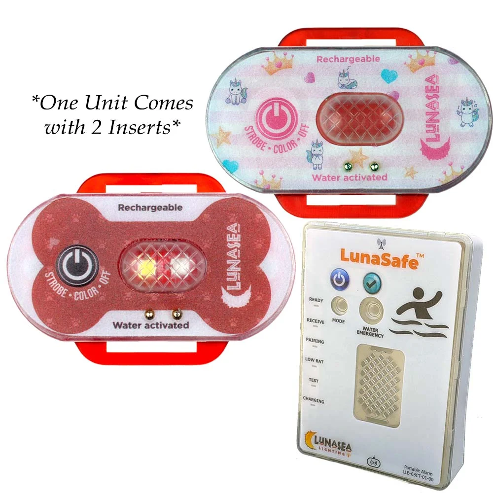 Lunasea Lighting Lunasea Child/Pet Safety Water Activated Strobe Light w/RF Transmitter & Portable Audio/Visual – Marine Boat Replacement Part