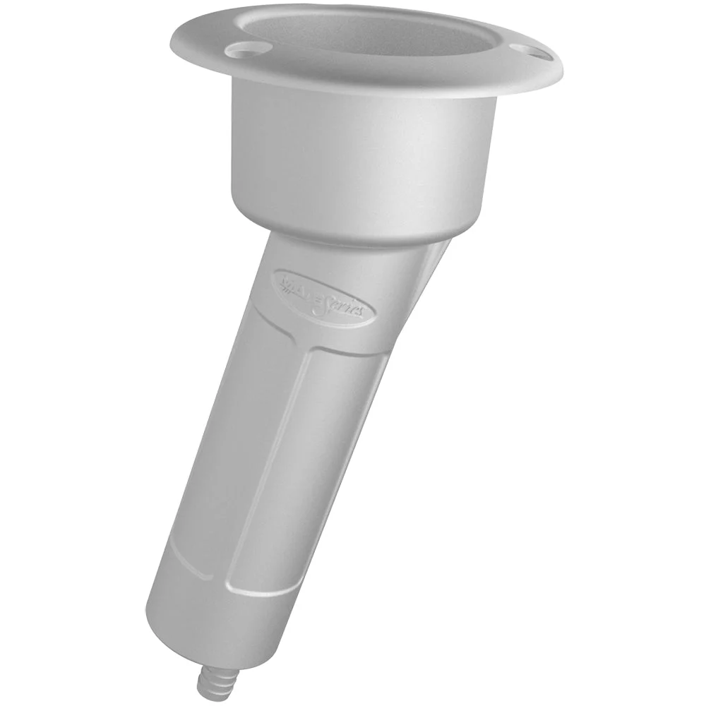 Mate Series Plastic 15° Rod & Cup Holder - Drain - Round Top - White – Marine Boat Replacement Part