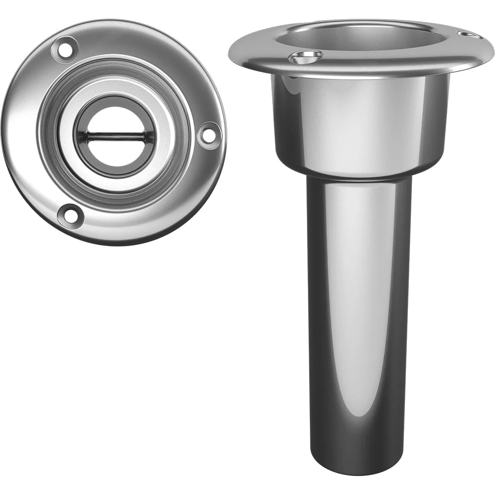 Mate Series Stainless Steel 0° Rod & Cup Holder - Open - Round Top – Marine Boat Replacement Part
