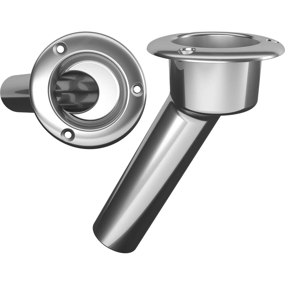 Mate Series Stainless Steel 30° Rod & Cup Holder - Open - Round Top – Marine Boat Replacement Part