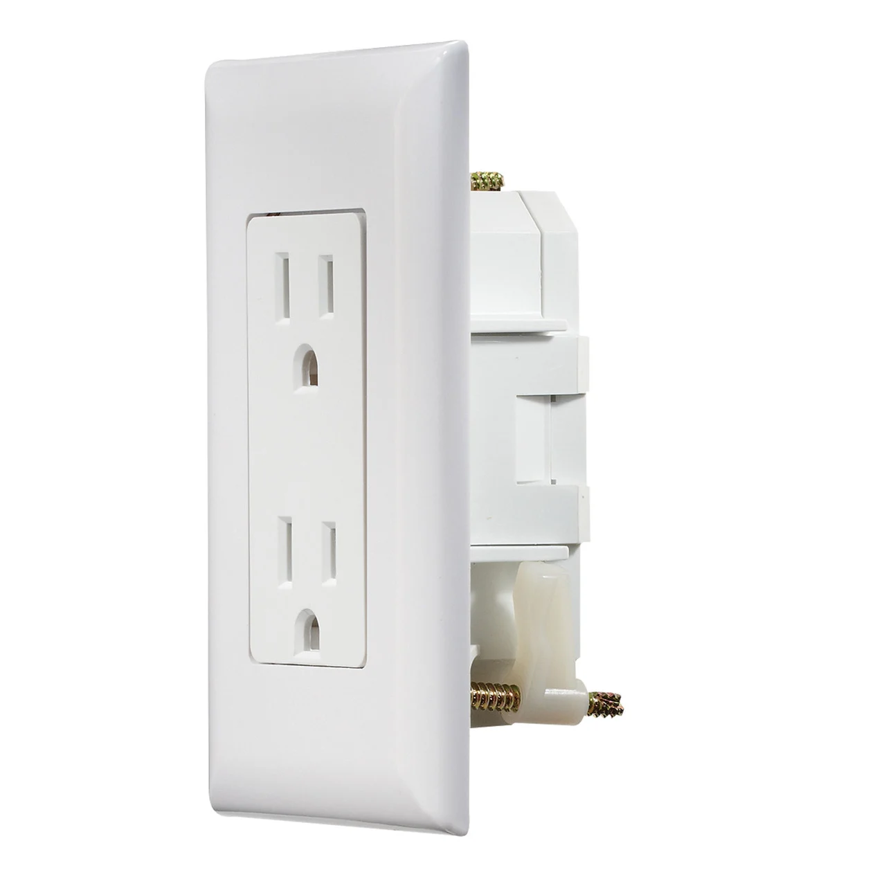 RV Designer S811 Dual AC Self-Contained Outlet With Cover-Plate - White - S811