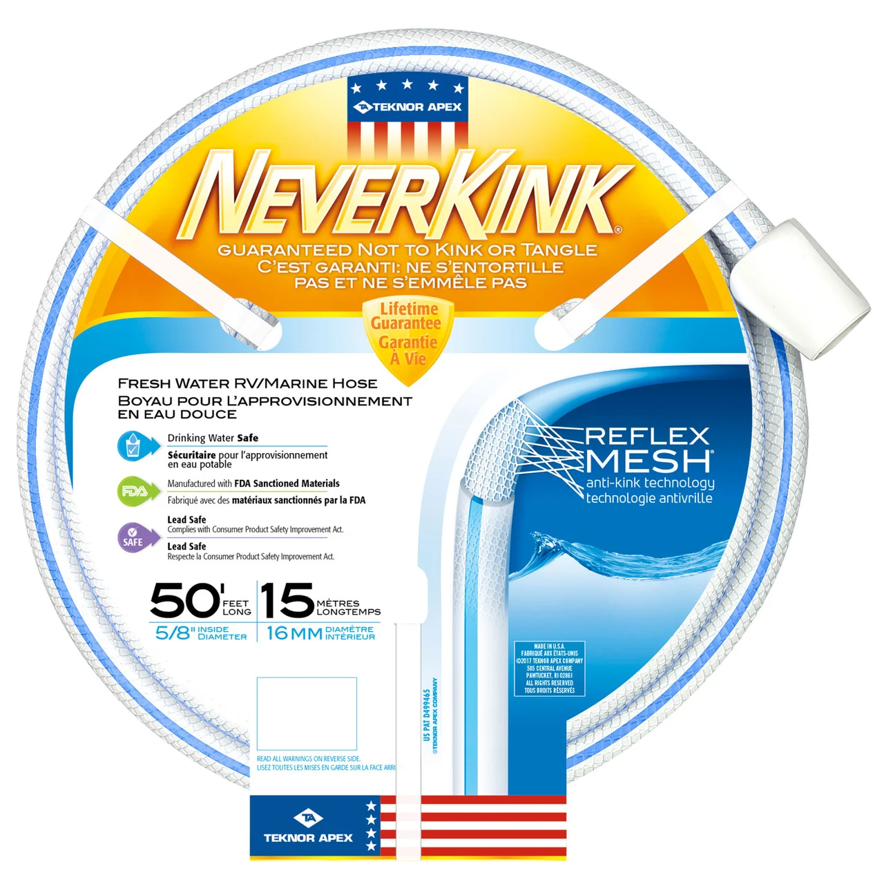 Teknor Apex 8602-75 NeverKink RV/Marine Hose - 5/8" x 75', White - 8602-75