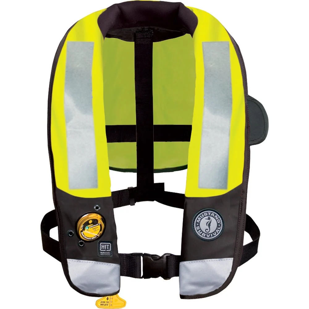 Mustang Survival Mustang HIT High Visibility Inflatable PFD - Fluorescent Yellow/Green - Automatic/Manual – Marine Boat Replacement Part