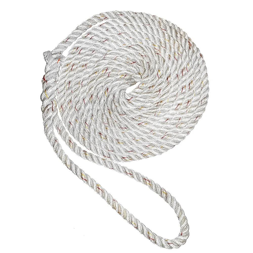 New England Ropes 5/8" Premium 3-Strand Dock Line - White w/Tracer - 15' – Marine Boat Replacement Part
