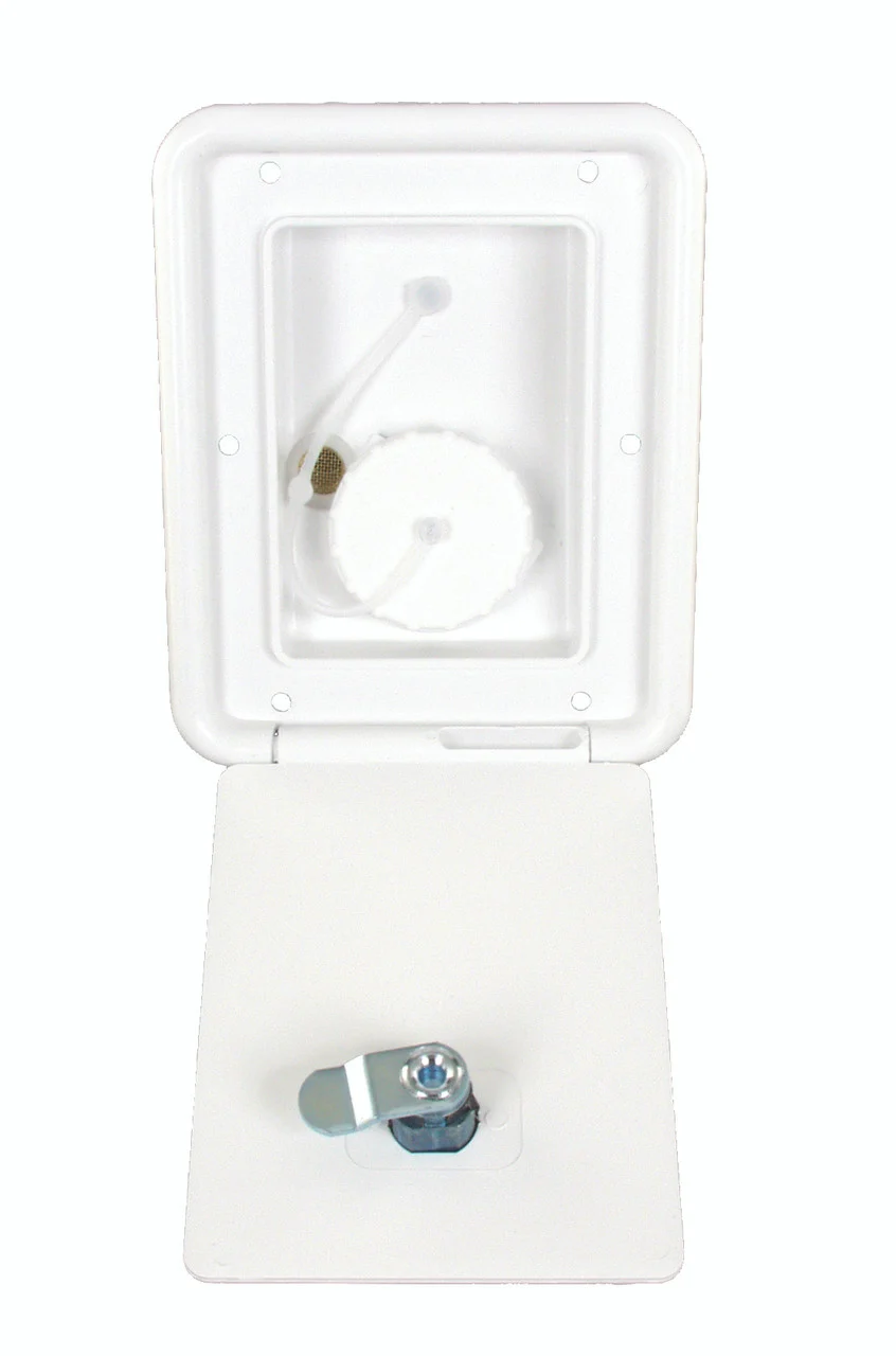 Thetford 94249 Gravity Water Hatch with Keyed Entry - 4-3/8" x 3-1/8" Cutout, Polar White - 94249