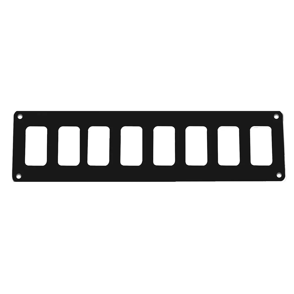Pacer Switch Panel - 8 Switch & 1 Row - 12.5" x 2.75" - Black Powder Coated Aluminum – Marine Boat Replacement Part