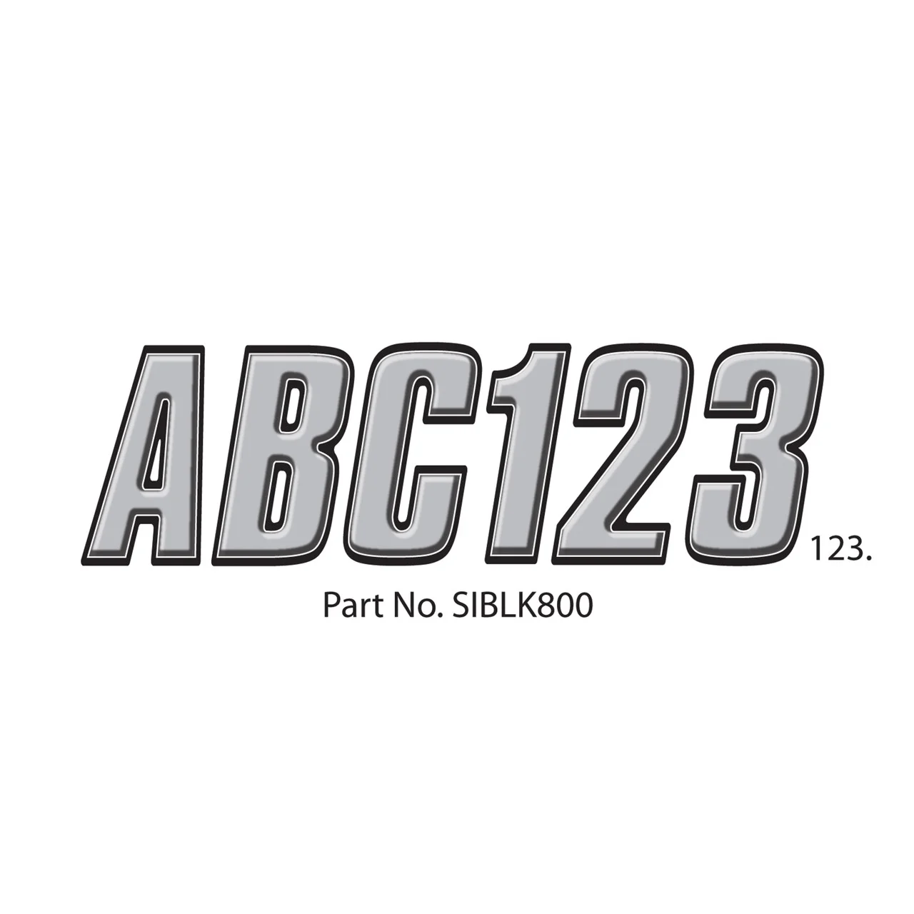Hardline SIBLK800 Boat Lettering Registration Kit - Silver/Black - SIBLK800