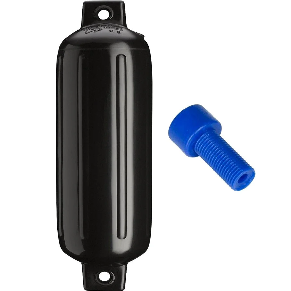 Polyform U.S. Polyform G-4 Twin Eye Fender 6.5" x 22" - Black w/Adapter – Marine Boat Replacement Part