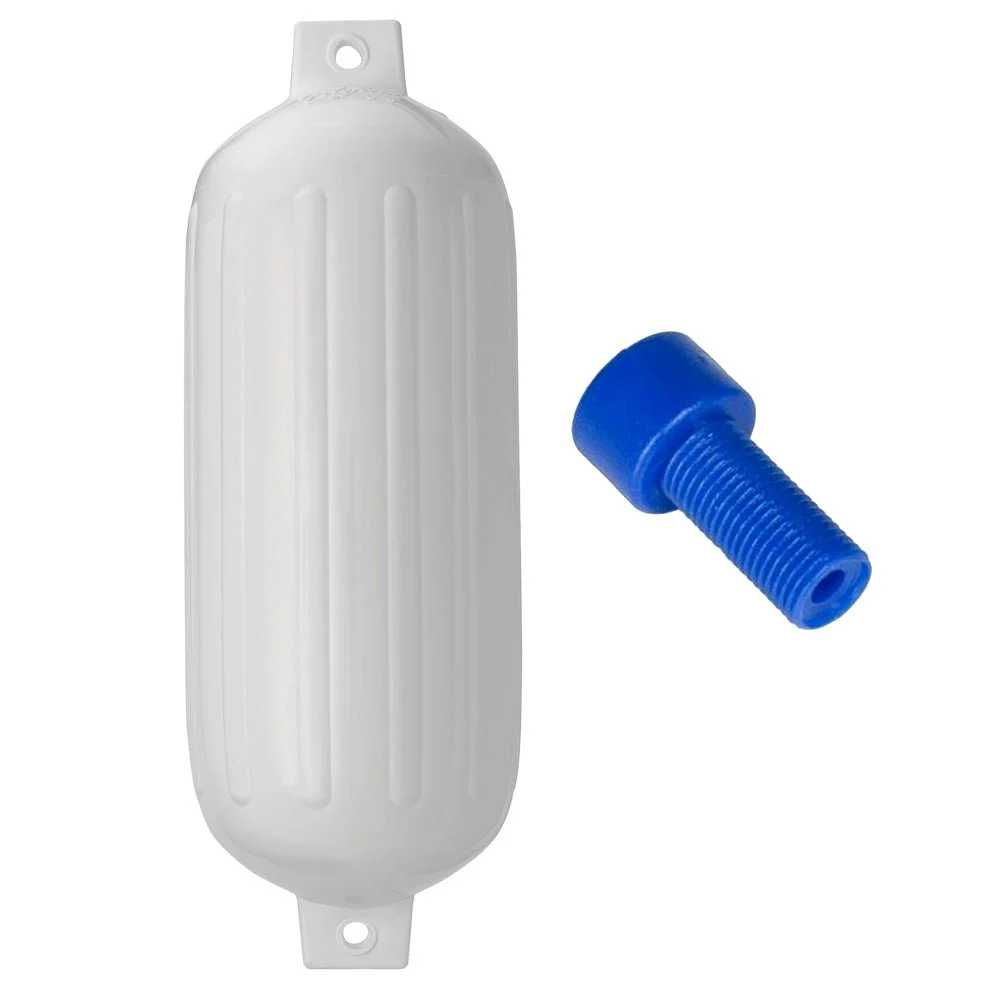 Polyform U.S. Polyform G-6 Twin Eye Fender 11" x 30" - White w/Adapter – Marine Boat Replacement Part