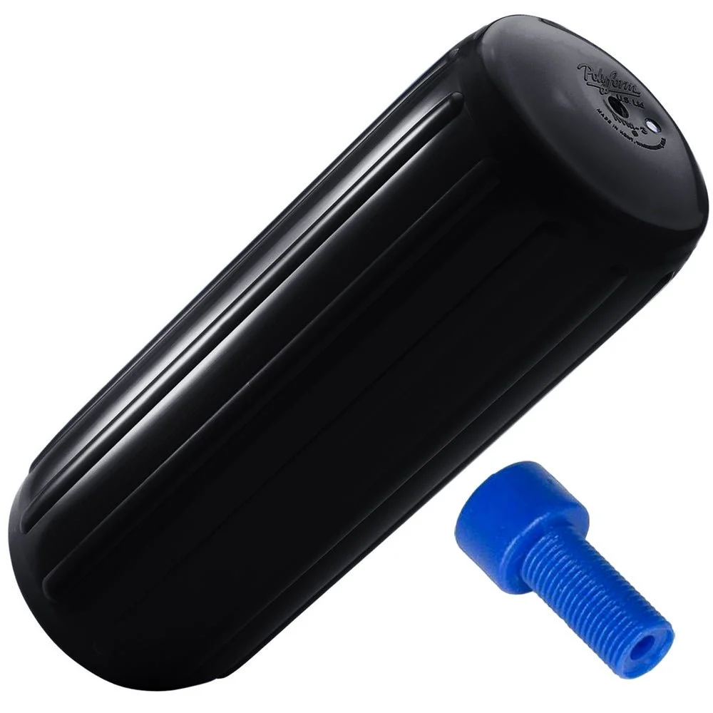 Polyform U.S. Polyform HTM-4 Fender 13.5" x 34.8" - Black w/Adapter – Marine Boat Replacement Part